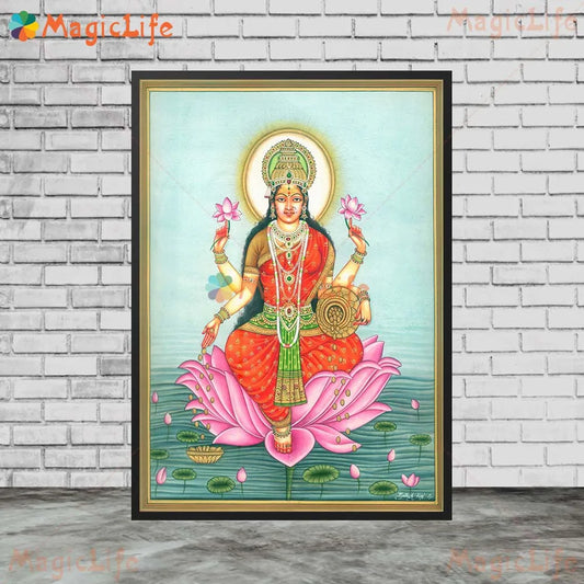 Goddess Lakshmi Ganga Indian Religion Poster Wall Pictures For Living Room Wall Art Canvas Painting Home Decor Unframed