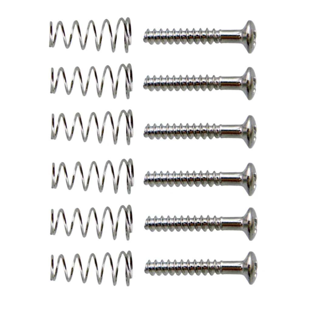 6 Pieces Electric Guitar Single Coil Pickup Screws+Springs Set