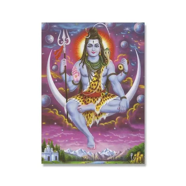 India Hindu God Ganesha Temple Elephant God Series Religion Canvas Picture For Room Home Corridor Office Decor