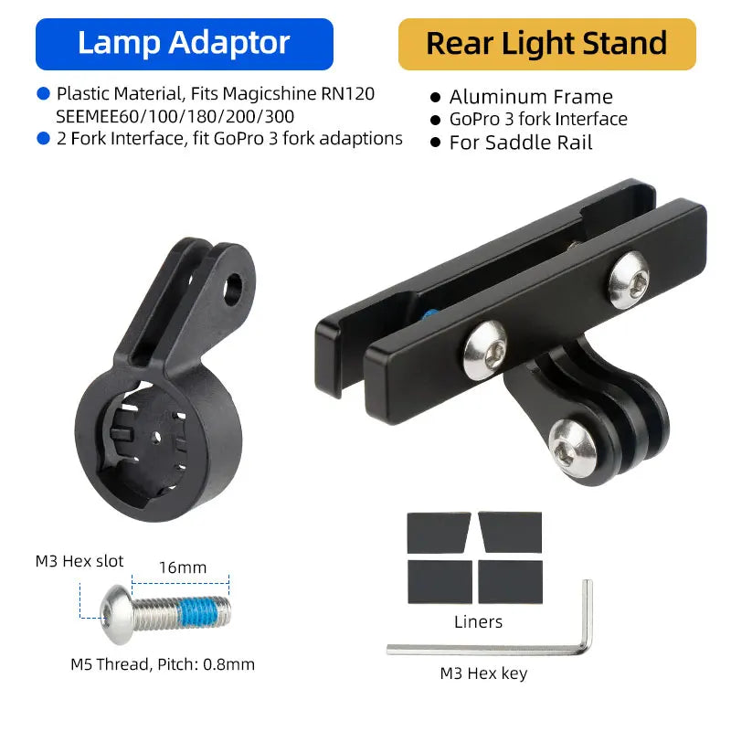 Bicycle Saddle Rail Rear Light Bracket Seatpost Mount Stand For Magicshine RN120 SEEMEE60 100 180 200 300 Lamp Extension Holder
