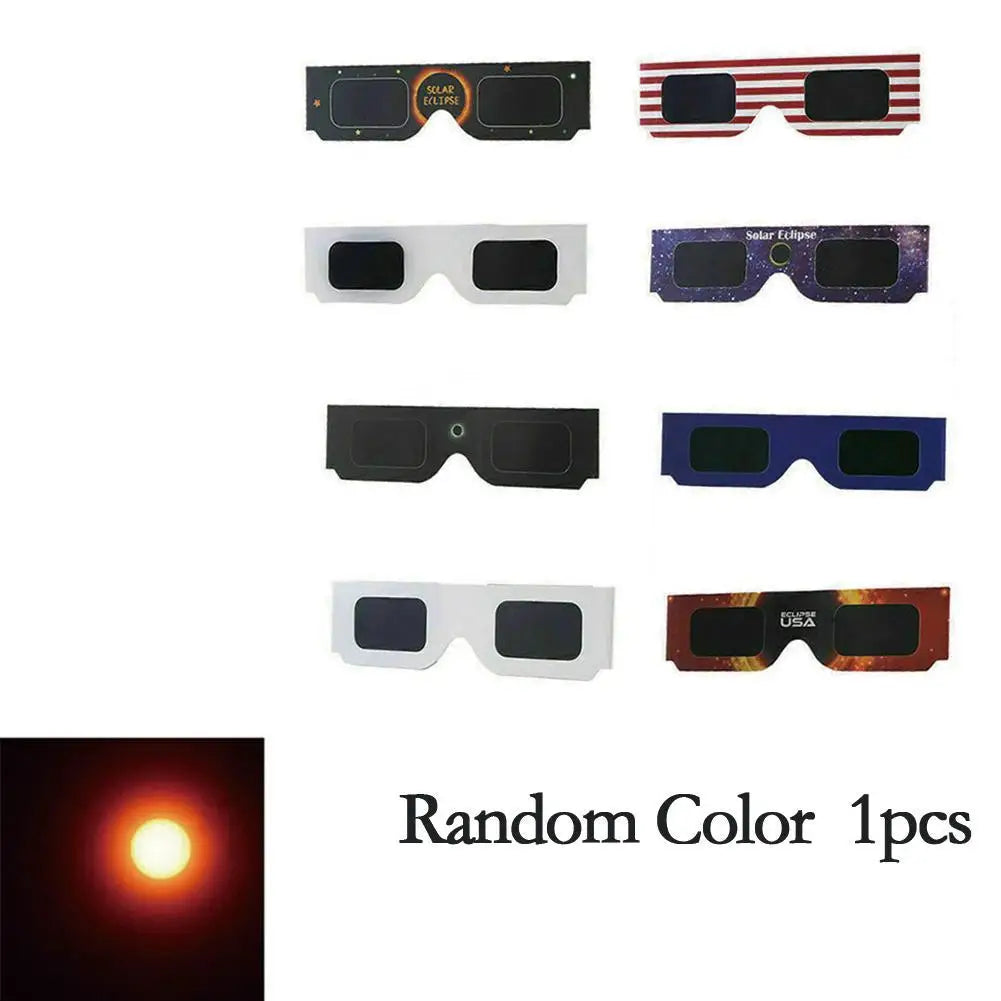 50PCS/lot Solar Eclipse Glasses Safe 3D Paper Solar Glasses Lentes Vr Eclipse Viewing Glasses Protects Eyes Random Color
