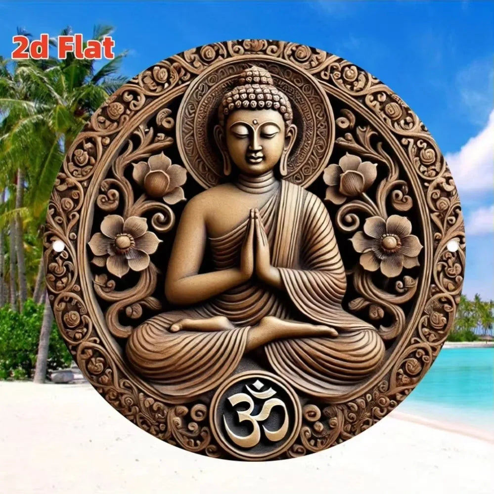 1pc Vintage Hindu Goddess Durga Statue - Aluminum Wall Art Plaque with Lion mount, Golden & Black Indian deity Decor for Home