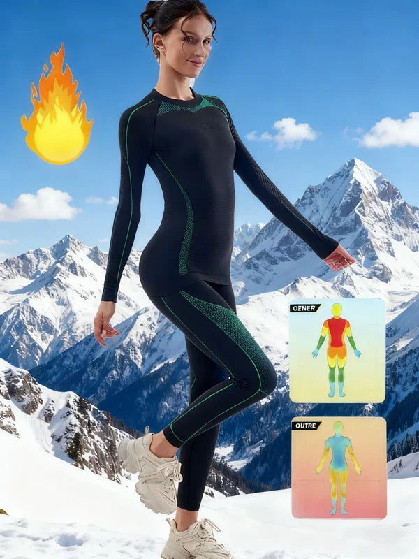 Women Skiing Underwear Set Fitness Thermal Gym Ski Snowboarding Hiking Jogging Sport Running Yoga Exercise Suit Long Johns