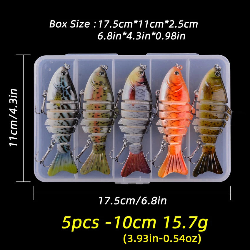 Aorace 5pcs Sinking Wobbler Set Crankbaits Fishing Kit Artificial Bait Hard Lure Swimbait Pike Wobblers For Bass Fishing Tackle