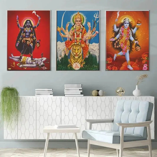 India Hindu God Ganesha Temple Elephant God Series Religion Canvas Picture For Room Home Corridor Office Decor