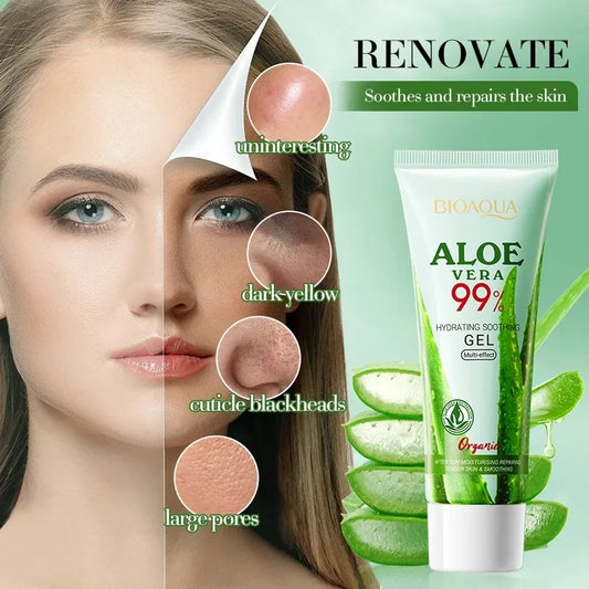 Moisturizing Aloe Vera Gel Is Suitable for Face and Body, Hydrating and Moisturizing, Repairing Sunburn, Suitable for Sensitive Skin, and Acne Care