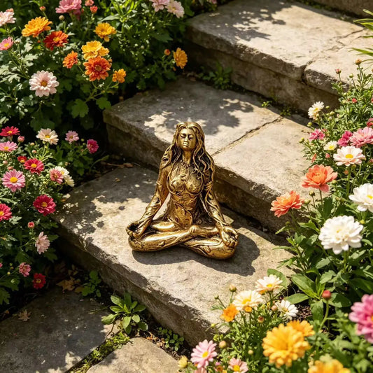Goddess Statue, Gaia Statue, Mother Earth Nature, Moon Statue, Resin Witch Spirit Statue, Home Room Decoration, Garden Decoratio