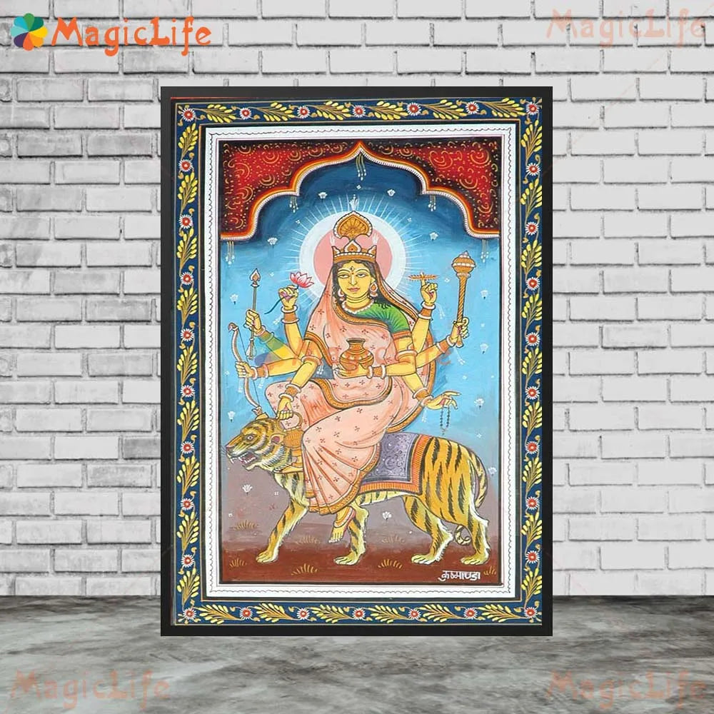 Goddess Lakshmi Ganga Indian Religion Poster Wall Pictures For Living Room Wall Art Canvas Painting Home Decor Unframed