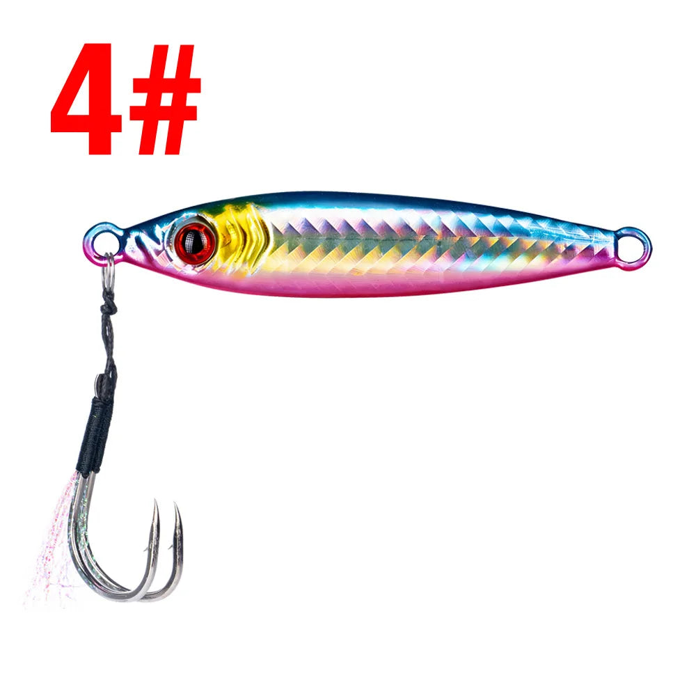LHFSH Metal Fishing Lure 7g 15g 20g 100g Shore Cast Hook Swimbait Spoon Jig Artificial Bait Laser Cover Pike Trout Pesca Tackle