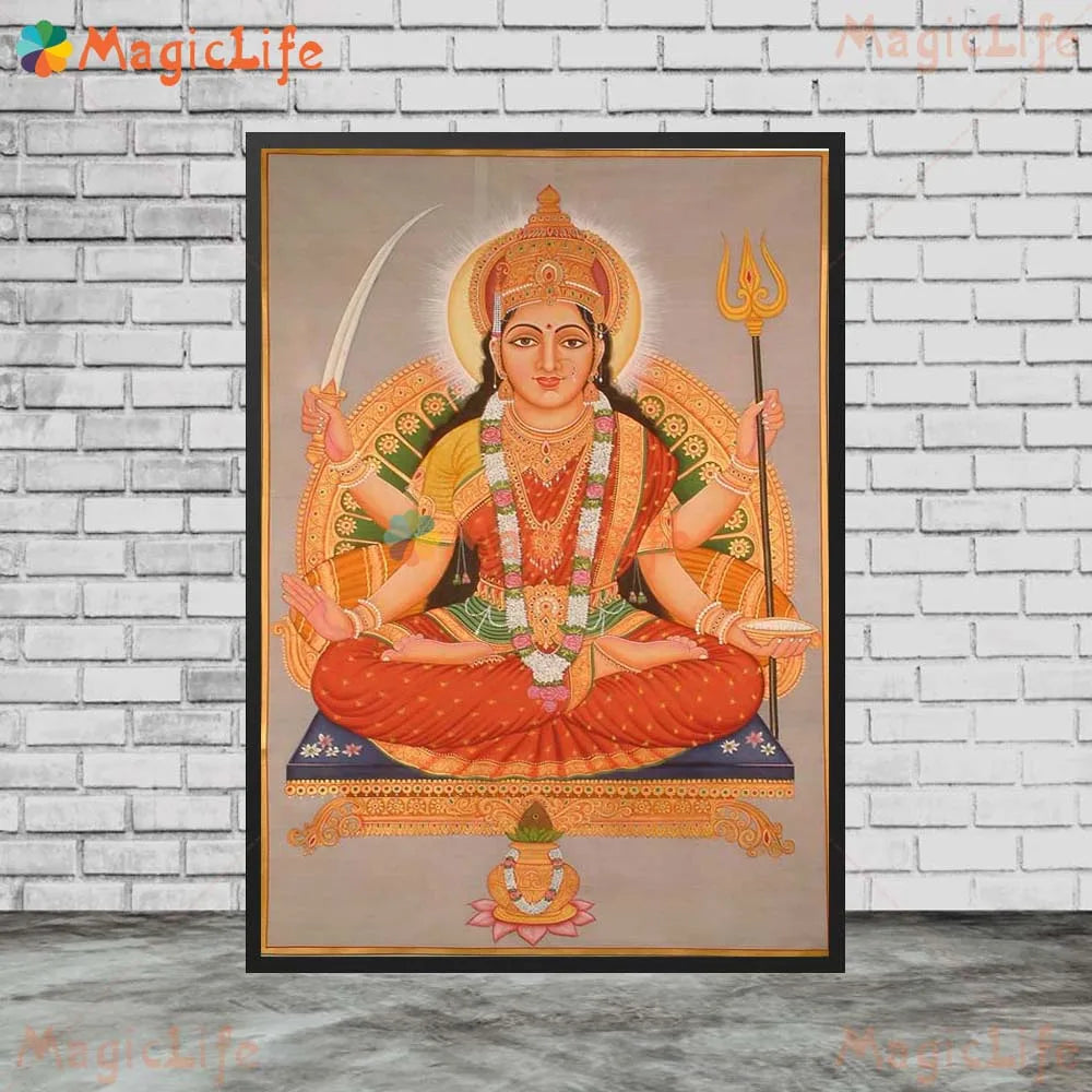 Goddess Lakshmi Ganga Indian Religion Poster Wall Pictures For Living Room Wall Art Canvas Painting Home Decor Unframed