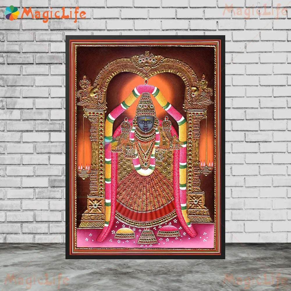 Goddess Lakshmi Ganga Indian Religion Poster Wall Pictures For Living Room Wall Art Canvas Painting Home Decor Unframed
