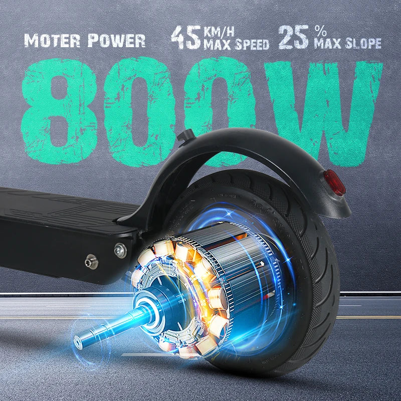 Mankeel 800W Scooter Electric 45KM Long Range 48V 10.4Ah Double Shock Absorption Smart APP 10 inch Folding Escooter