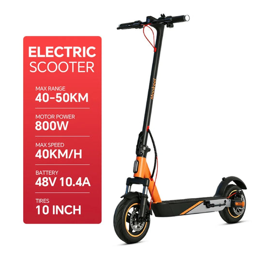 Mankeel 800W Scooter Electric 45KM Long Range 48V 10.4Ah Double Shock Absorption Smart APP 10 inch Folding Escooter