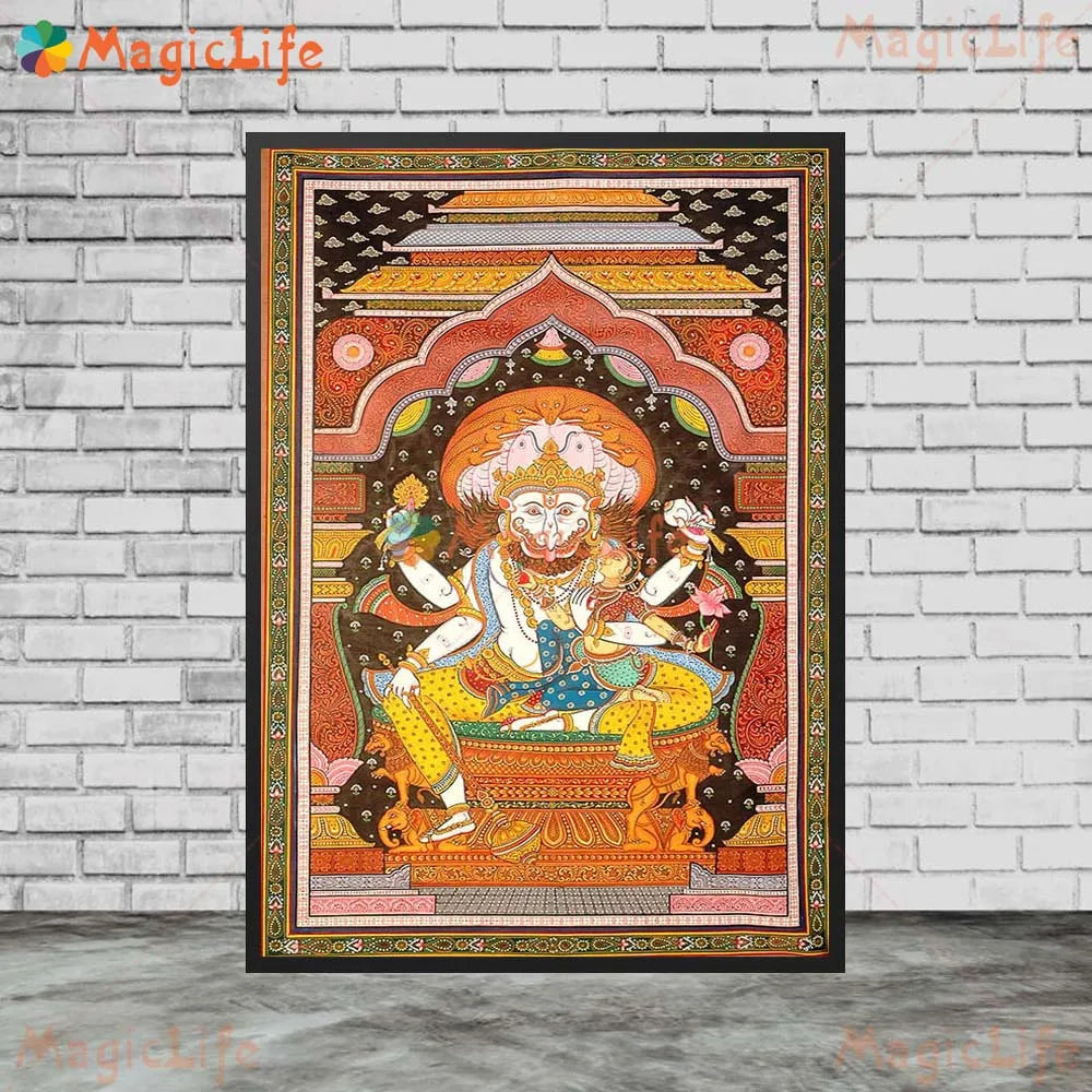 Goddess Lakshmi Ganga Indian Religion Poster Wall Pictures For Living Room Wall Art Canvas Painting Home Decor Unframed