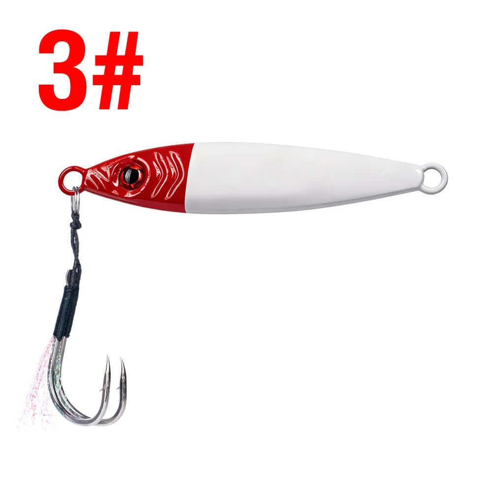 LHFSH Metal Fishing Lure 7g 15g 20g 100g Shore Cast Hook Swimbait Spoon Jig Artificial Bait Laser Cover Pike Trout Pesca Tackle