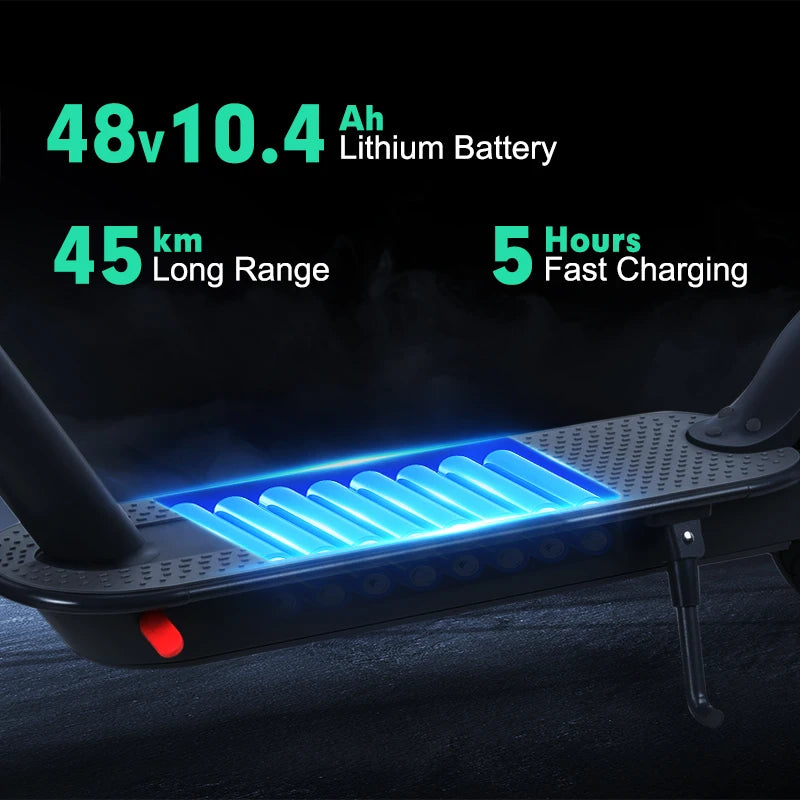 Mankeel 800W Scooter Electric 45KM Long Range 48V 10.4Ah Double Shock Absorption Smart APP 10 inch Folding Escooter