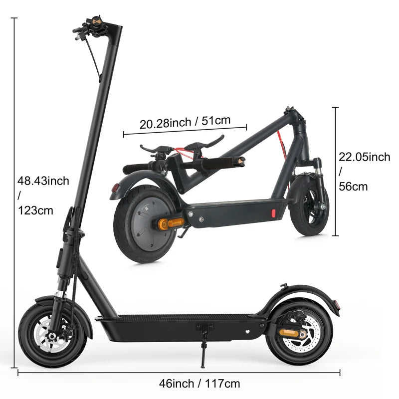 Mankeel 800W Scooter Electric 45KM Long Range 48V 10.4Ah Double Shock Absorption Smart APP 10 inch Folding Escooter