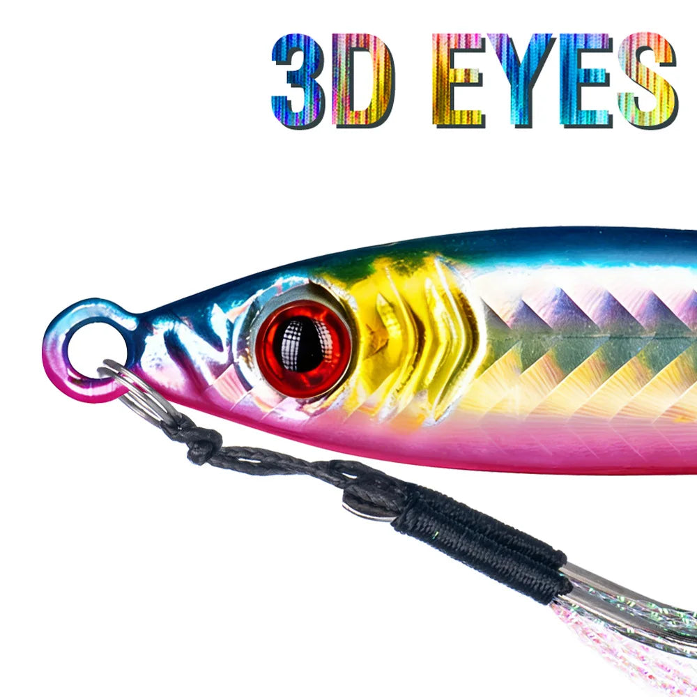 LHFSH Metal Fishing Lure 7g 15g 20g 100g Shore Cast Hook Swimbait Spoon Jig Artificial Bait Laser Cover Pike Trout Pesca Tackle