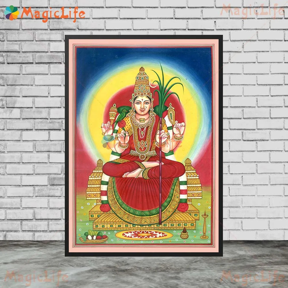 Goddess Lakshmi Ganga Indian Religion Poster Wall Pictures For Living Room Wall Art Canvas Painting Home Decor Unframed