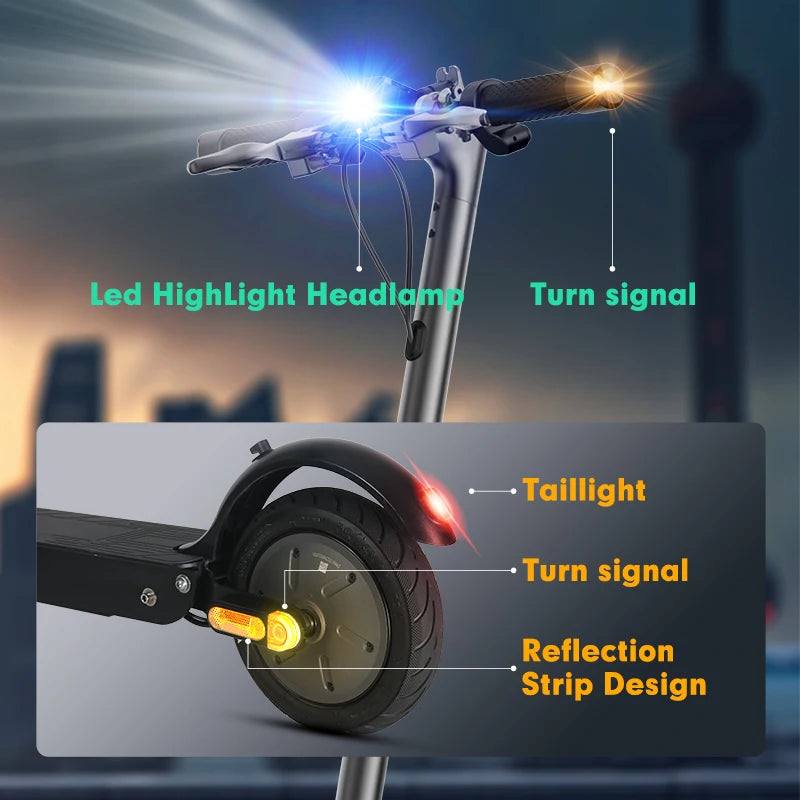 Mankeel 800W Scooter Electric 45KM Long Range 48V 10.4Ah Double Shock Absorption Smart APP 10 inch Folding Escooter