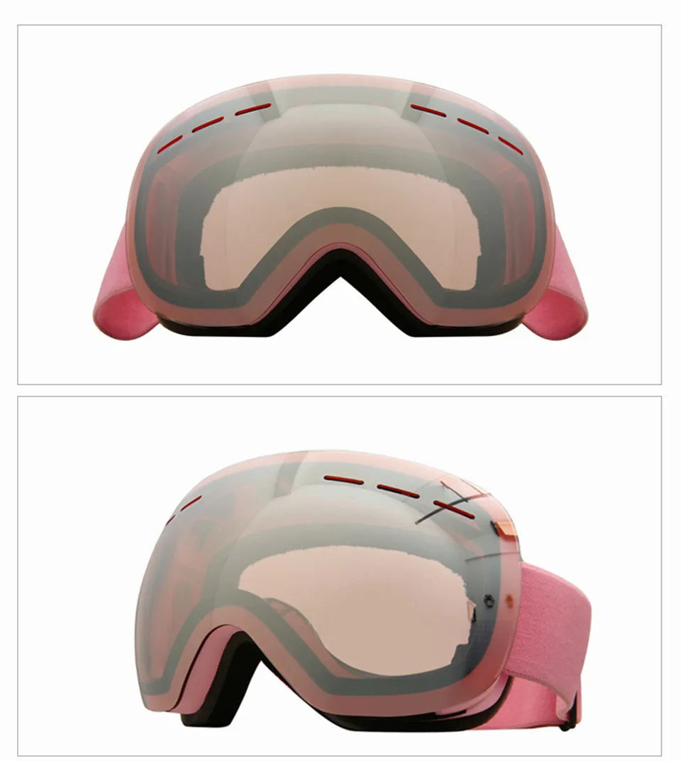 GOBYGO New Skiing Eyewear Cycling Sunglasses Men Women Ski Goggles UV400 Anti-fog Big Ski Mask Glasses Snow Snowboard Polarized
