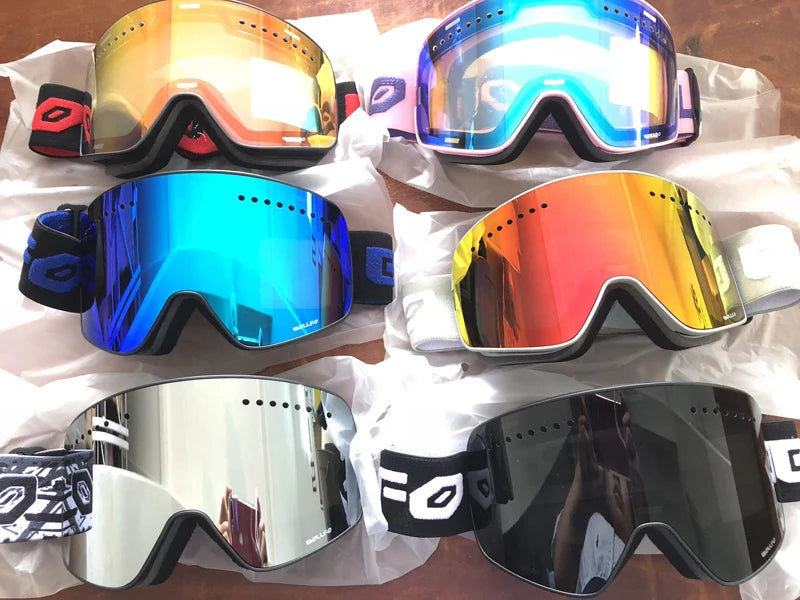 Ski Goggles with Magnetic Double Layer polarized Lens Skiing Anti-fog UV400 Snowboard Goggles Men Women Ski Glasses Eyewear case
