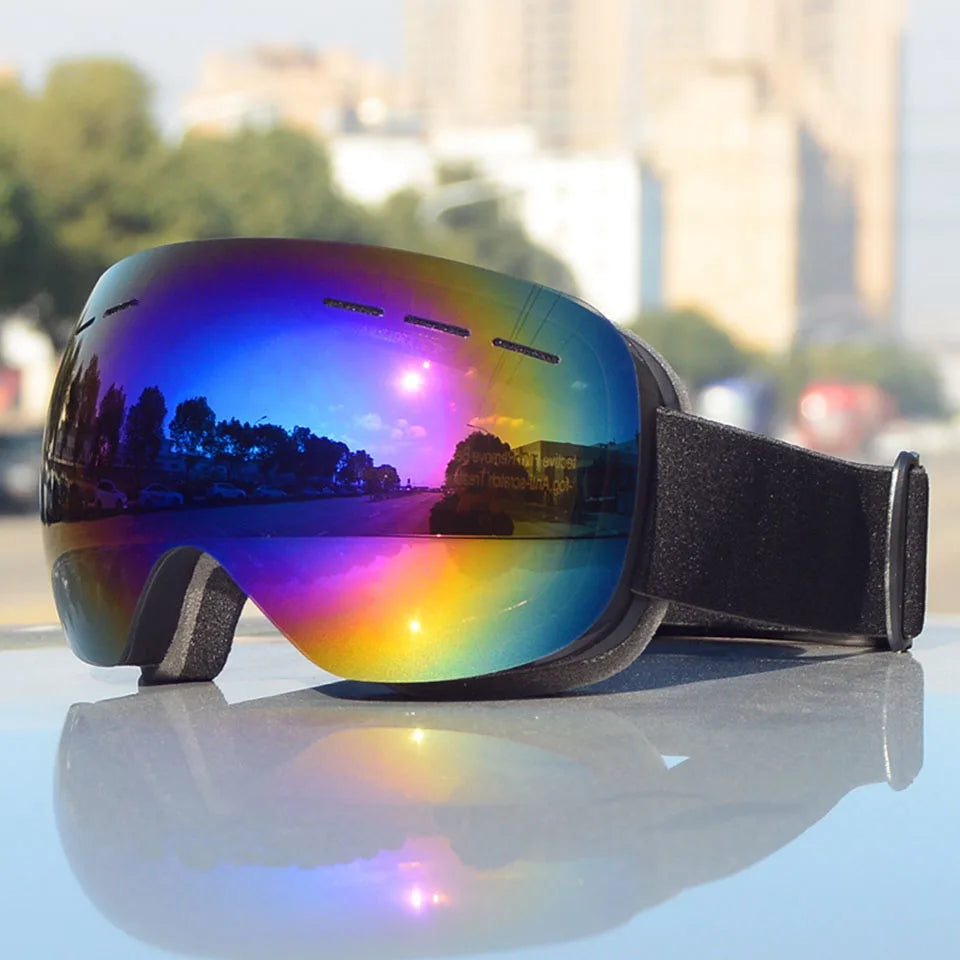 GOBYGO New Skiing Eyewear Cycling Sunglasses Men Women Ski Goggles UV400 Anti-fog Big Ski Mask Glasses Snow Snowboard Polarized