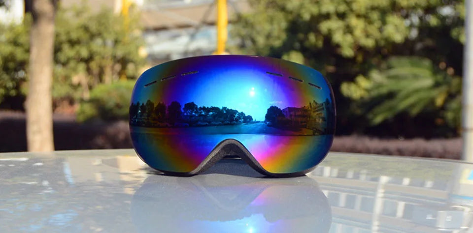 GOBYGO New Skiing Eyewear Cycling Sunglasses Men Women Ski Goggles UV400 Anti-fog Big Ski Mask Glasses Snow Snowboard Polarized