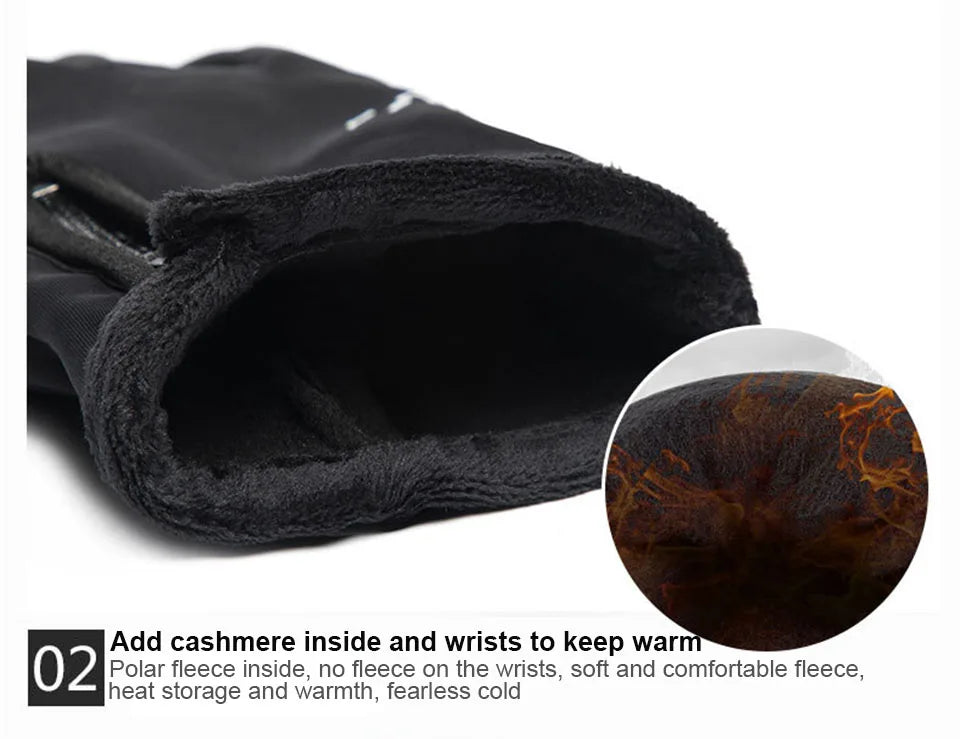 Cold-proof Ski Gloves Waterproof Winter Gloves Cycling Fluff Warm Gloves For Touchscreen Cold Weather Windproof Anti Slip