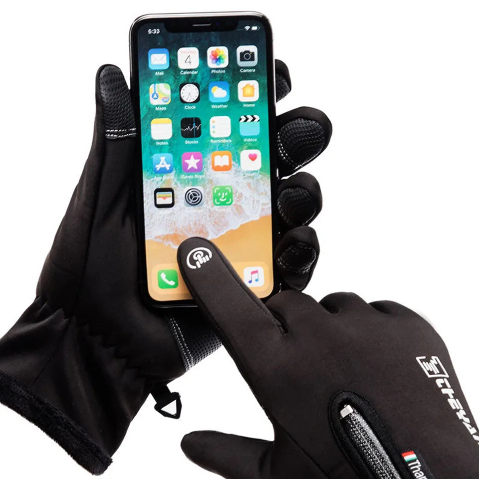 Cold-proof Ski Gloves Waterproof Winter Gloves Cycling Fluff Warm Gloves For Touchscreen Cold Weather Windproof Anti Slip