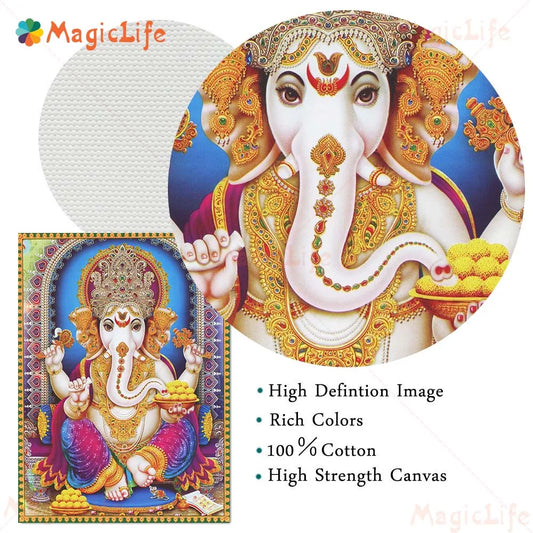 Ganesh Chaturthi Hindu Devotional Wall Art Canvas Painting Home Decoration Gods Vintage Poster And Prints Unframed