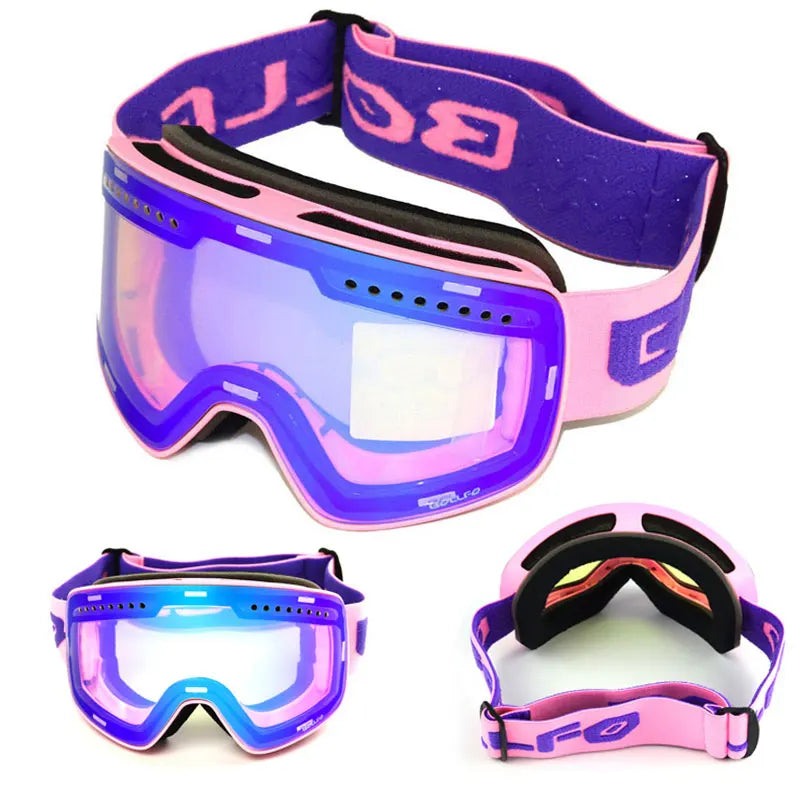 Ski Goggles with Magnetic Double Layer polarized Lens Skiing Anti-fog UV400 Snowboard Goggles Men Women Ski Glasses Eyewear case