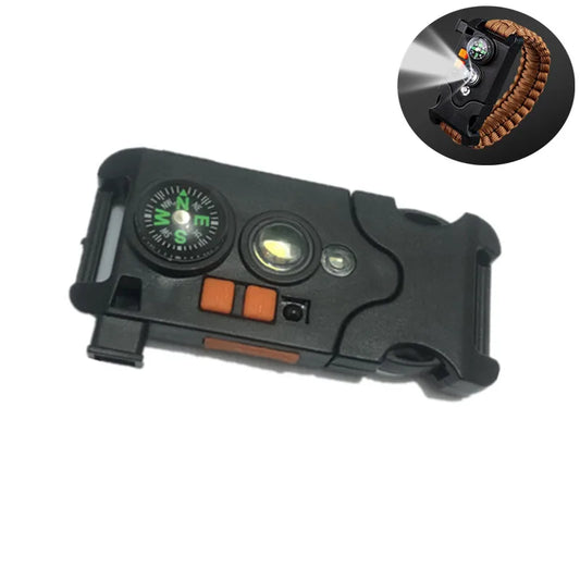 Outdoor Survival Paracord Bracelet Buckle LED Laser Flashlight bracelet Emergency Multi Tool Braided Camping Rescue Rope