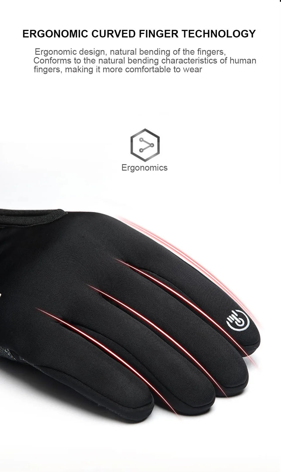 Cold-proof Ski Gloves Waterproof Winter Gloves Cycling Fluff Warm Gloves For Touchscreen Cold Weather Windproof Anti Slip