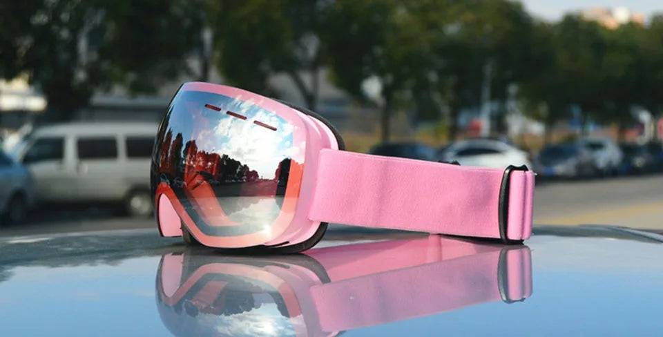 GOBYGO New Skiing Eyewear Cycling Sunglasses Men Women Ski Goggles UV400 Anti-fog Big Ski Mask Glasses Snow Snowboard Polarized