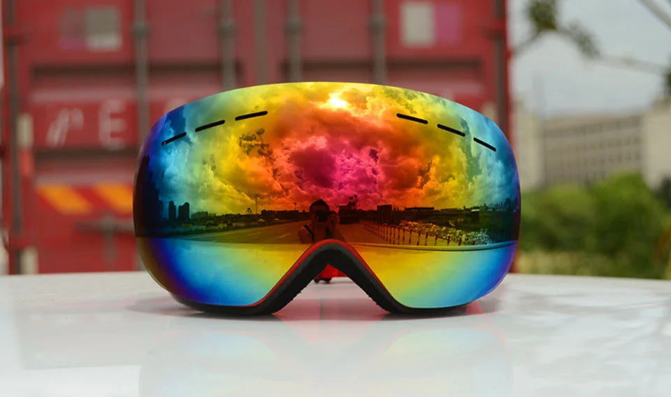 GOBYGO New Skiing Eyewear Cycling Sunglasses Men Women Ski Goggles UV400 Anti-fog Big Ski Mask Glasses Snow Snowboard Polarized