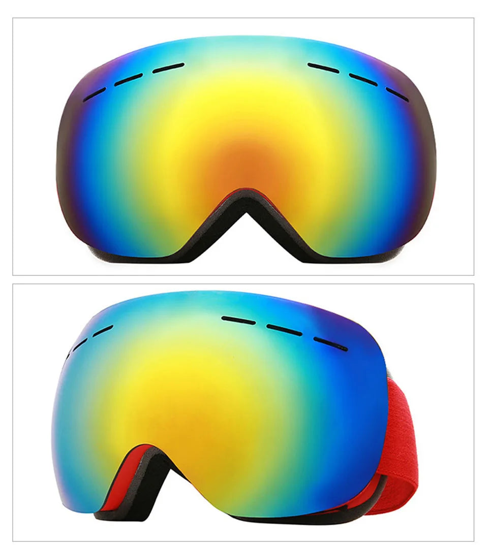 GOBYGO New Skiing Eyewear Cycling Sunglasses Men Women Ski Goggles UV400 Anti-fog Big Ski Mask Glasses Snow Snowboard Polarized
