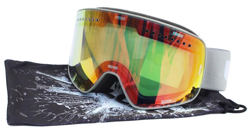 Ski Goggles with Magnetic Double Layer polarized Lens Skiing Anti-fog UV400 Snowboard Goggles Men Women Ski Glasses Eyewear case
