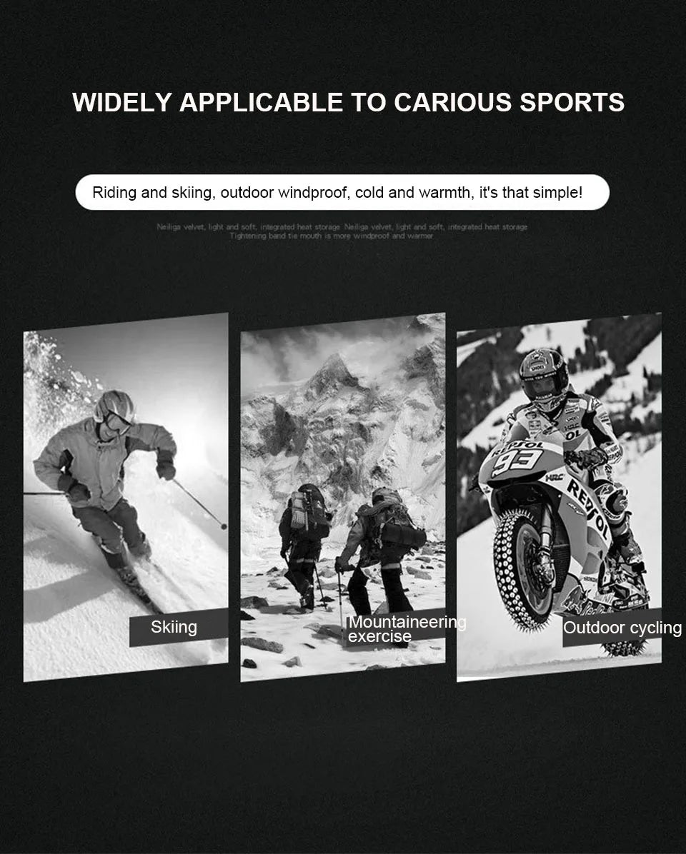 Cold-proof Ski Gloves Waterproof Winter Gloves Cycling Fluff Warm Gloves For Touchscreen Cold Weather Windproof Anti Slip