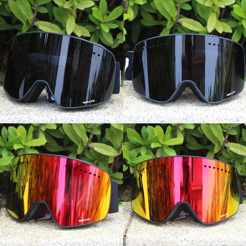 Ski Goggles with Magnetic Double Layer polarized Lens Skiing Anti-fog UV400 Snowboard Goggles Men Women Ski Glasses Eyewear case