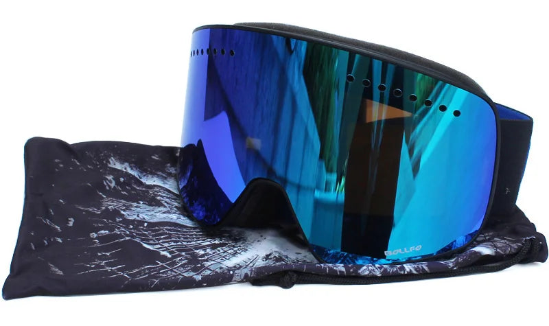 Ski Goggles with Magnetic Double Layer polarized Lens Skiing Anti-fog UV400 Snowboard Goggles Men Women Ski Glasses Eyewear case
