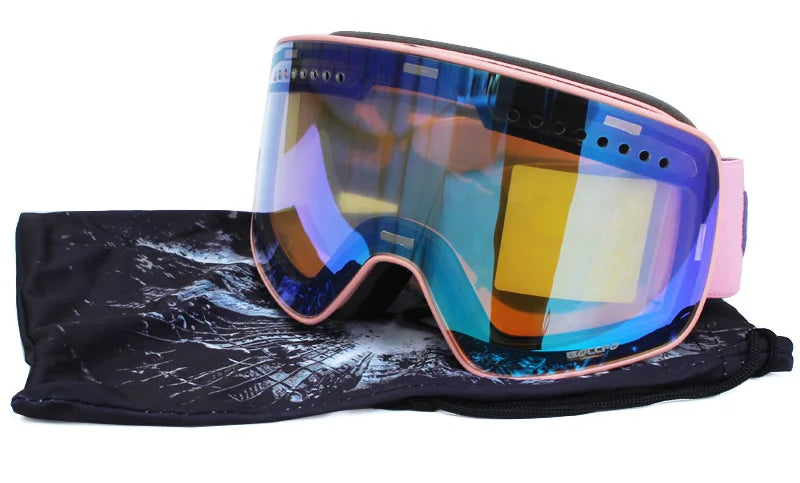 Ski Goggles with Magnetic Double Layer polarized Lens Skiing Anti-fog UV400 Snowboard Goggles Men Women Ski Glasses Eyewear case