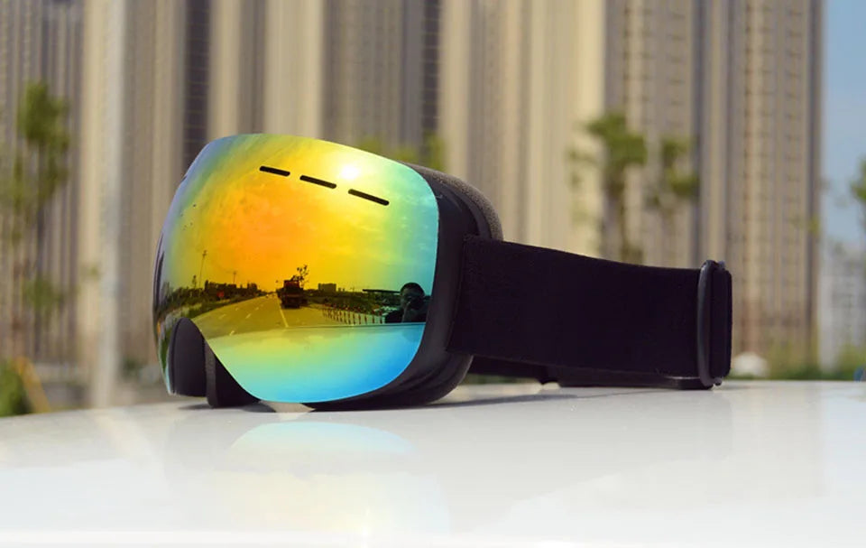 GOBYGO New Skiing Eyewear Cycling Sunglasses Men Women Ski Goggles UV400 Anti-fog Big Ski Mask Glasses Snow Snowboard Polarized