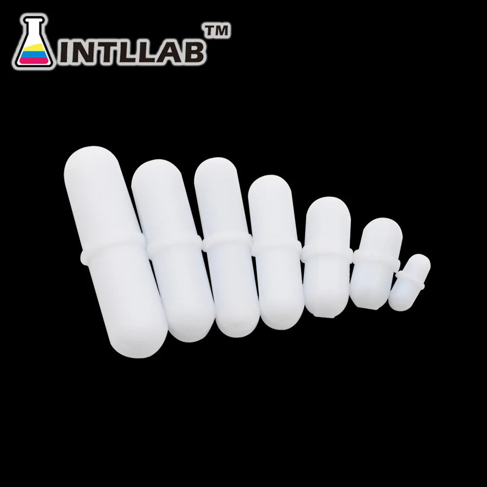 INTLLAB Mixed Size Stir bar PTFE Magnetic Stirrer Mixer Stir Bars 7pc  Durable Build, Ideal for Student Labs, Portable Packaging