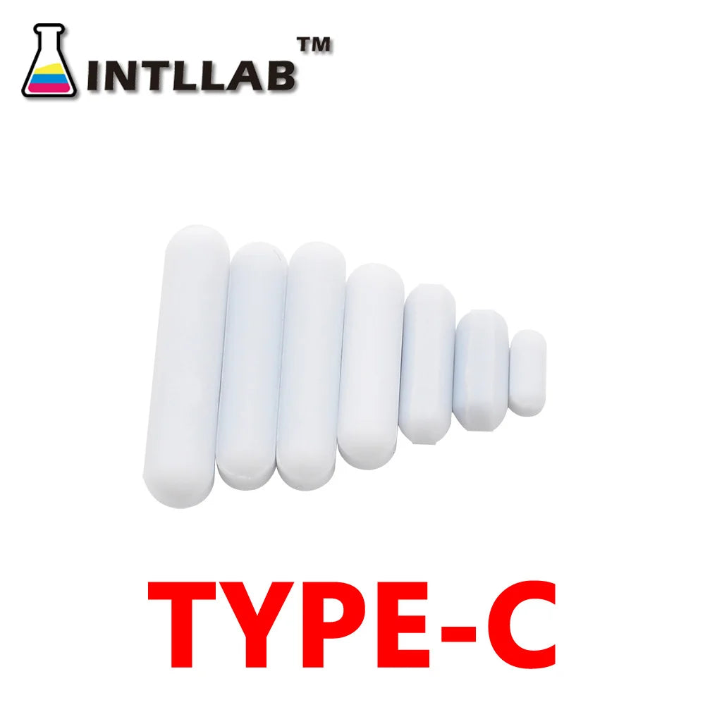 INTLLAB Mixed Size Stir bar PTFE Magnetic Stirrer Mixer Stir Bars 7pc  Durable Build, Ideal for Student Labs, Portable Packaging