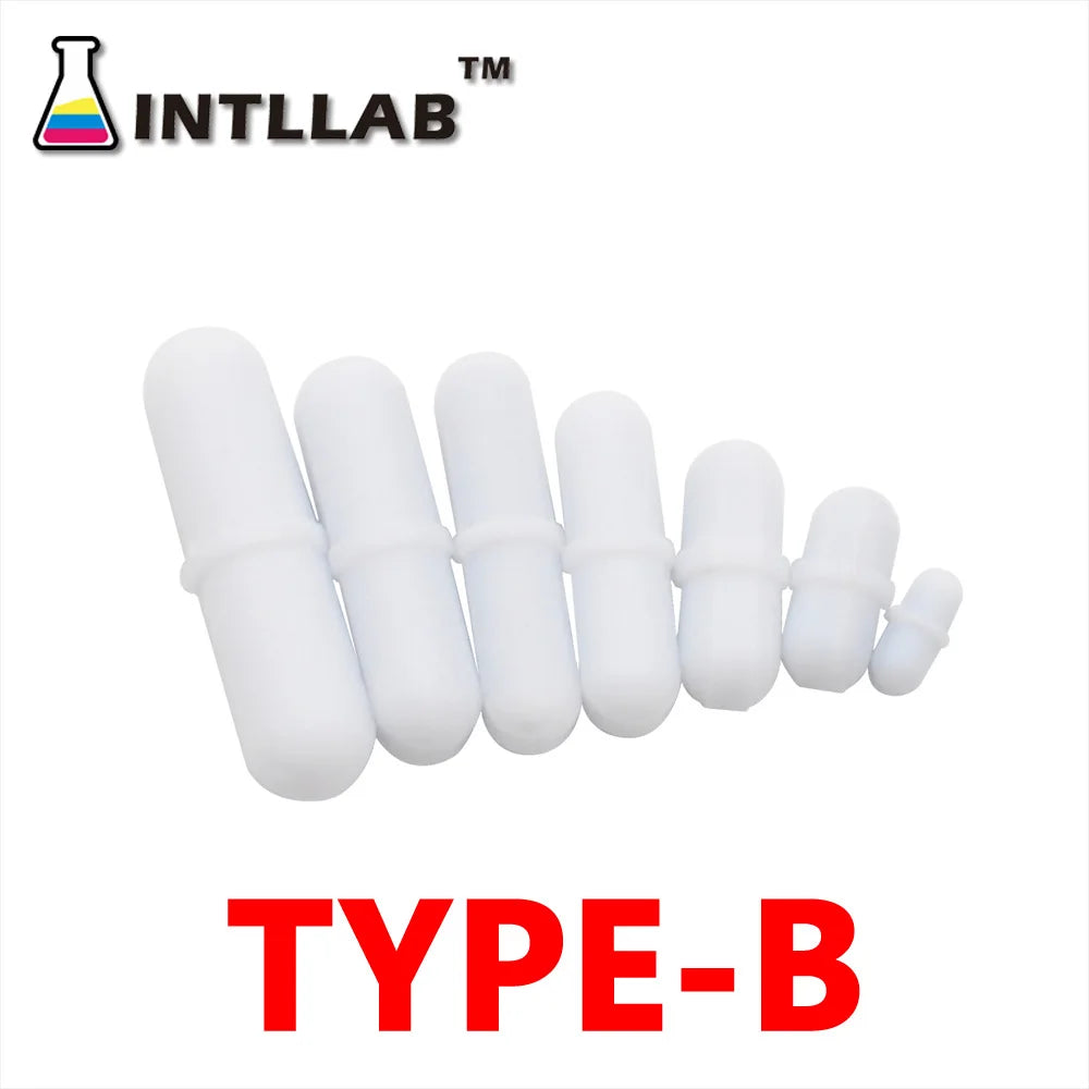 INTLLAB Mixed Size Stir bar PTFE Magnetic Stirrer Mixer Stir Bars 7pc  Durable Build, Ideal for Student Labs, Portable Packaging