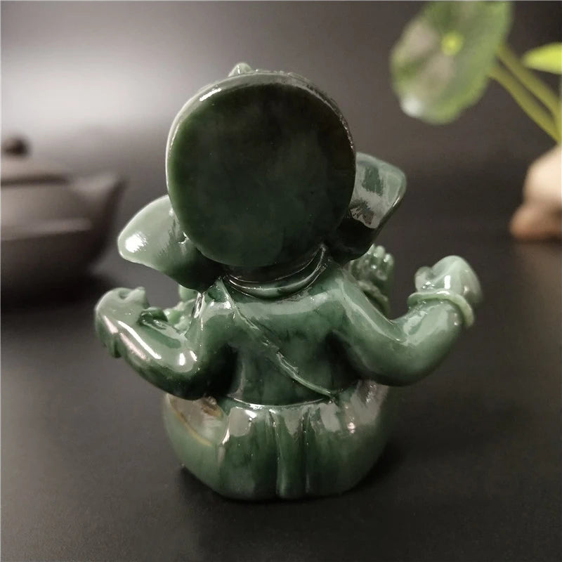 Gold Lord Ganesha Buddha Statue Elephant God Sculptures Ganesh Figurines Man-made Stone Home Garden Buddha Decoration Statues