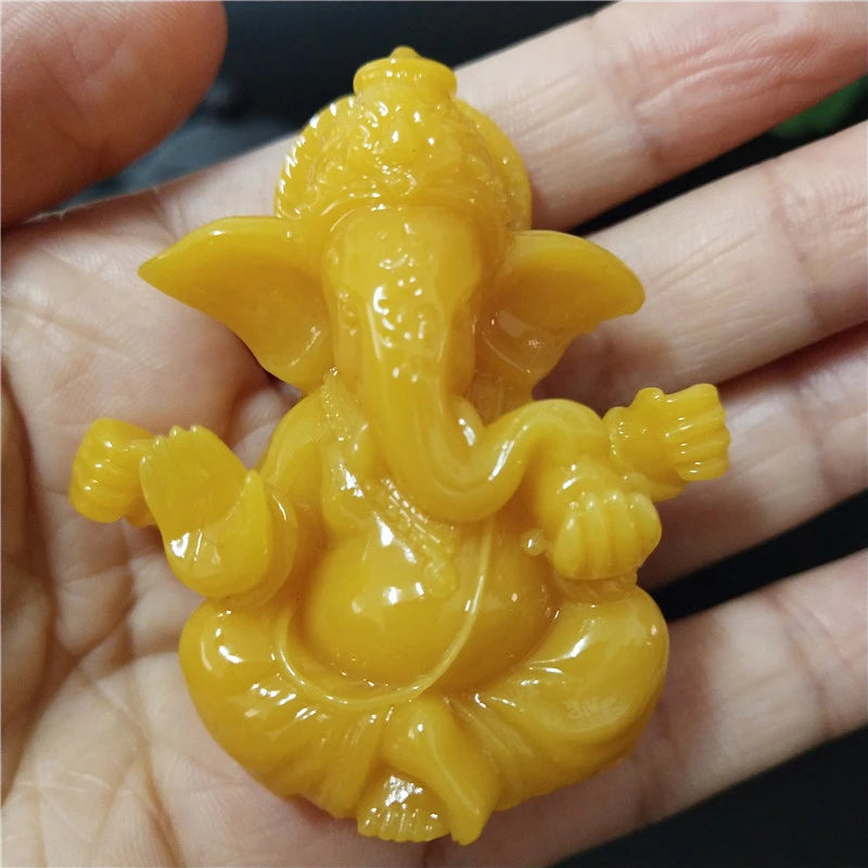 Gold Lord Ganesha Buddha Statue Elephant God Sculptures Ganesh Figurines Man-made Stone Home Garden Buddha Decoration Statues