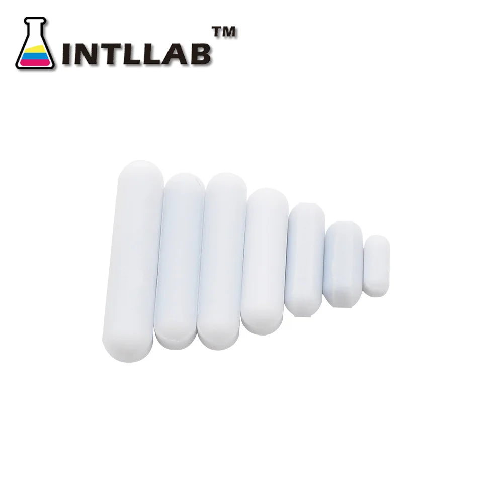INTLLAB Mixed Size Stir bar PTFE Magnetic Stirrer Mixer Stir Bars 7pc  Durable Build, Ideal for Student Labs, Portable Packaging