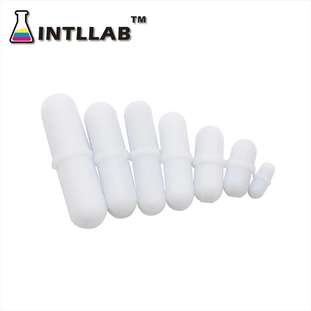 INTLLAB Mixed Size Stir bar PTFE Magnetic Stirrer Mixer Stir Bars 7pc  Durable Build, Ideal for Student Labs, Portable Packaging